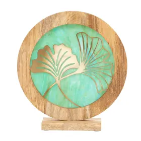 River Of Goods 810105596137 Round Decorative Stained Glass Mango Wood