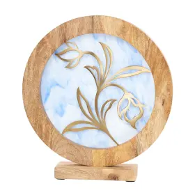River Of Goods 810105596168 Round Decorative Stained Glass Mango Wood