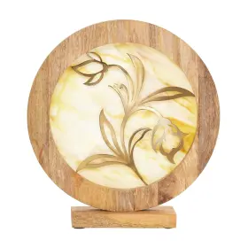 River Of Goods 810105596175 Round Decorative Stained Glass Mango Wood