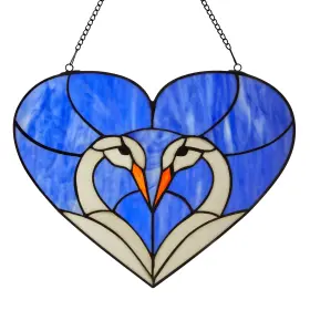 River Of Goods 810105596212 Loving Swans Blue White And Red Stained