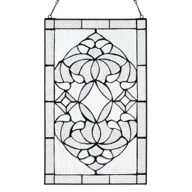 River Of Goods 810105596335 20-inch Floral Clear Glass Window Panel - 12 Inch