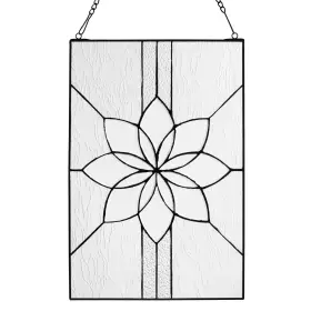 River Of Goods 810105596342 18-inch Clear Floral Glass Window Panel - 12 Inch