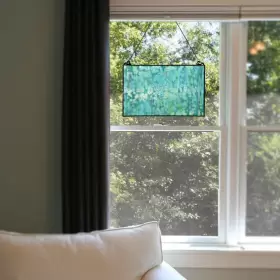 River Of Goods 818140020846 10.75 Inch H Single Pane Mottled Blue Stained 16 L X 0.25 W 10