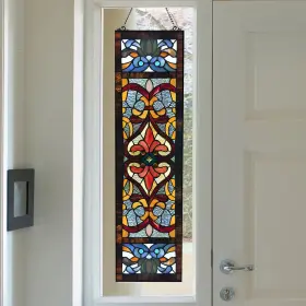 River Of Goods 818140024035 Victorian Stained Glass Fleur De Lis Window Red 9.5 Inch L X 0.25 W
