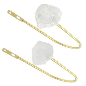 Rcz0046901 Rockcloud Set Of 2 Raw Crystal Stone Curtain Holdbacks U-shaped Wall Hooks For
