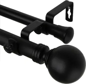 100-01-992-d Rod Desyne 1 Inch Globe Double Curtain 120-170 Black