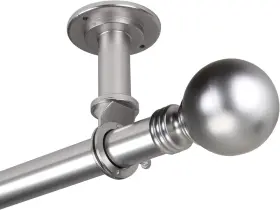 100-01-995cl Rod Desyne Globe 1 Inch Ceiling Curtain Rod/room 120-170 Satin Nickel