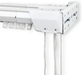 Rod Desyne 194367115863 Heavy Duty Double Traverse Center Open 48-84 Inch White