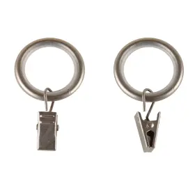 Rod Desyne 194367119410 7/8 Inch Noise-canceling Curtain Rings With Clips Set Of 10 Sat