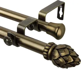 4707-994 Rod Desyne Bud Double Curtain 120 By 170-inch Antique Brass