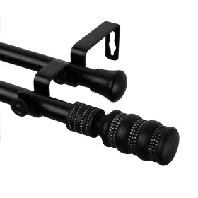4709-282 Rod Desyne Dollop Double Curtain 28 By 48-inch Black