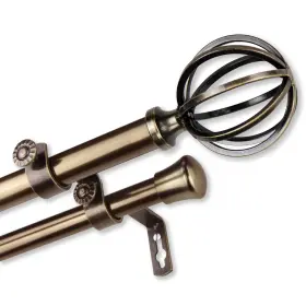 4762-664 Rod Desyne 3/4 Inch Cage Double Window Curtain 66-120 Antique Brass