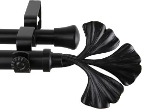 4772-992 Rod Desyne Fortune Double Curtain 120 To 170-inch 120-170-inch Black