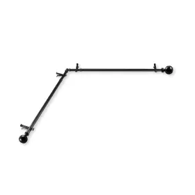 4884-482-corner Rod Desyne Arman Corner Single Curtain Set 48 - 84 Inch Black
