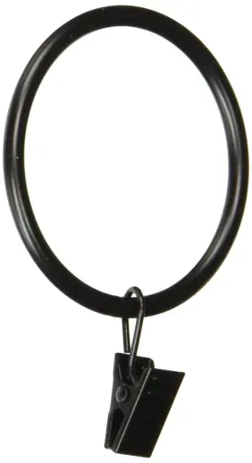 Rod Desyne 815492011713 2 Inch Curtain Rings With Clip Black