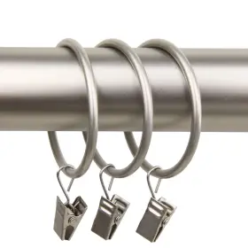 Rod Desyne 815492011737 2 Inch Curtain Rings With Clip Satin Nickel