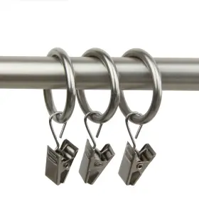 Rod Desyne 815492011768 10 Count 1-inch Curtain Rings With Clip For Windows Satin Nickel