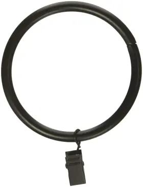 Rod Desyne 815492016701 2-1/2 Inch Curtain Rings With Clip Black