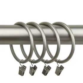 Rod Desyne 815492016725 2-1/2 Inch Curtain Rings With Clip Satin Nickel