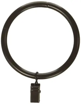 Rod Desyne 815492016732 2-1/2 Inch Curtain Rings With Clip Cocoa
