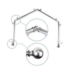Rod Desyne Am-4bay-83-5 13/16 Inch Jodi 4-sided Bay Window Curtain - Satin Nickel