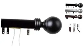 Amn-dts-04-842 Rod Desyne Sophia Decorative Traverse With Sliders 84-156 Inch Black