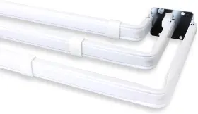 Amn-kls1548-t Rod Desyne Lockseam Triple Curtain 48-84 Inch White