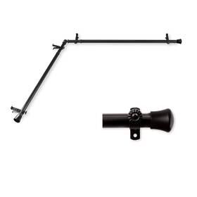 Rod Desyne Corner-482 13/16 Inch Corner Curtain 48-84 Black