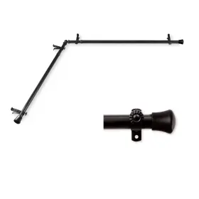 Corner-482 Rod Desyne 13/16 Inch Corner Curtain 48-84 Black