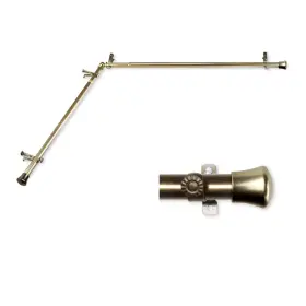 Corner-484 Rod Desyne 13/16 Inch Corner Curtain 48-84 Antique Brass