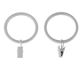 Dr38-01 Rod Desyne 1-7/8 Inch Noise-canceling Curtain Rings With Clip Set Of 10 - White
