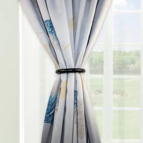Rod Desyne Tb-mag-12 Black Magnetic Curtain Tiebacks - Elegant And Functional Pair For Your Drapes