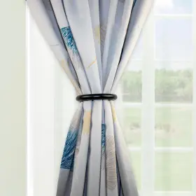Tb-mag-12 Rod Desyne Black Magnetic Curtain Tiebacks - Elegant And Functional Pair For Your Drapes