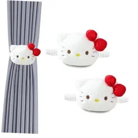 Ct01 Rofolo 2pack Cute Animal Snap-fit Curtain Tiebacks Cartoon Fluffy White-kit