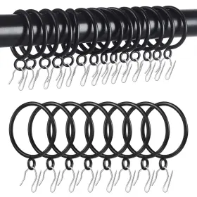 Kc05bl-l Roonoo 44 Pack Curtain Rings With Eyelets 1.75 Inch Inner Diameter Heavy Duty Rust