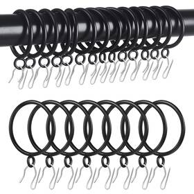 Roonoo Kc05bl-m 44 Pack Curtain Rings With Eyelets 1.4 Inch I D Heavy Duty Rustproof Metal