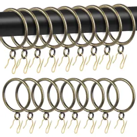Rkc05qt45 Roonoo 44 Pack Curtain Rings With Eyelets 1.75 Inch Inner Diameter Heavy Duty Rustpr