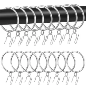 Rkc05sl45 Roonoo 44 Pack Curtain Rings With Eyelets 1.75 Inch Inner Diameter Heavy Duty Rust