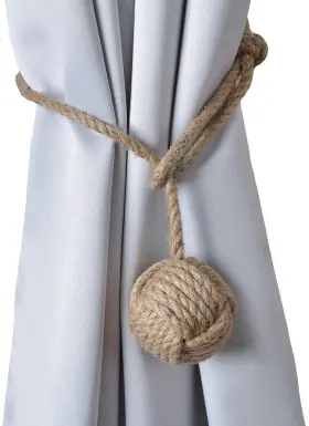 Roorkee Instruments India 445020123163 Beautiful Curtain Tiebacks Natural Soft Jute Rope Pullback Handmade