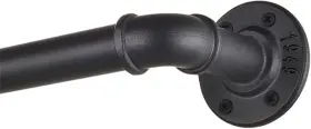 Rose Home Fashion 713091384507 Blackout Industrial Curtain Rods For Windows 1 72 Inch To 144 Black