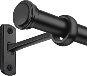 Simplerod72 Rose Home Fashion 1 Inch Blackout Curtain Rods For Windows Patio 72 To 144 Black