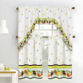 Rt Designer Collection 845951046307 Designers Ruffle Fruit Medley Tier And Valance White