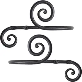 Rtzen 600173433287 Curtain Holders For Wall - Farmhouse Hooks Drapes Creative Blac