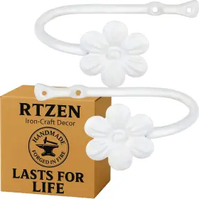 8402-w Rtzen Decorative Metal Curtain Tiebacks - Farmhouse Wrought Iron Holdbacks