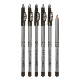 Ruby Kisses 649674020060 Style Pencil Liner With Sharpener Cap 6 Pack Dark Brown