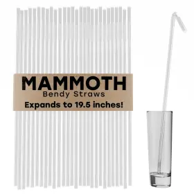 Flx17inparent Rupert And Jeoffreys Trading Co. 17 Inch Long Flexible Straw Clear - Pack Of 200