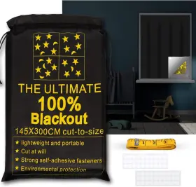 Shades-300 Ruseen Uligood Portable Blackout Shades 118 Inch X 57 W L Pack Of 1 Black
