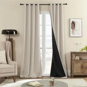 Smcs04ms52108 Rutterllow 100% Blackout Curtains 2 Panels Full Shade 108 Inches Long Comple