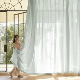 Smcs06yh100108 Rutterllow Light Grey Pinch Pleated Linen Drapes 108 Inches Long 100 Inch Wid
