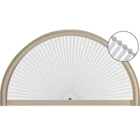 Ruzrhyth 718387715416 Half Circle Window Shade Arch Cellular Blackout Shades Cordless For Ha